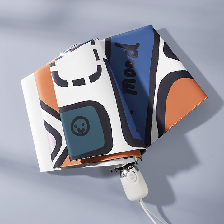 Women's Foldable Umbrella with Unique Graphic Design Kalsten