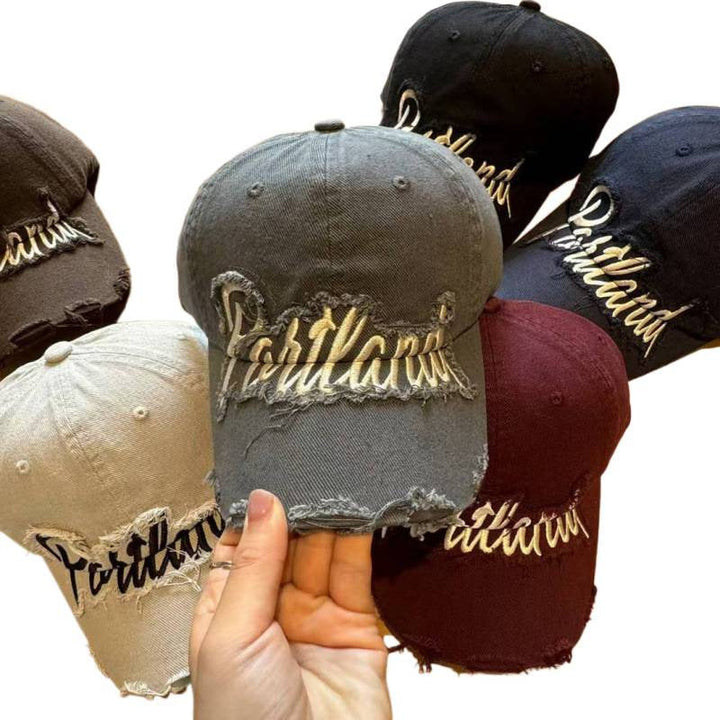 Unisex Distressed Cotton Baseball Cap Kalsten