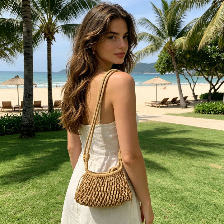 Hand-knotted tote bag with adjustable shoulder strap Kalsten