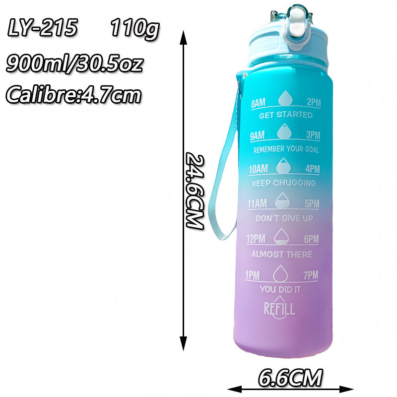 Women Motivating Water Bottle with Integrated Time Markers Kalsten