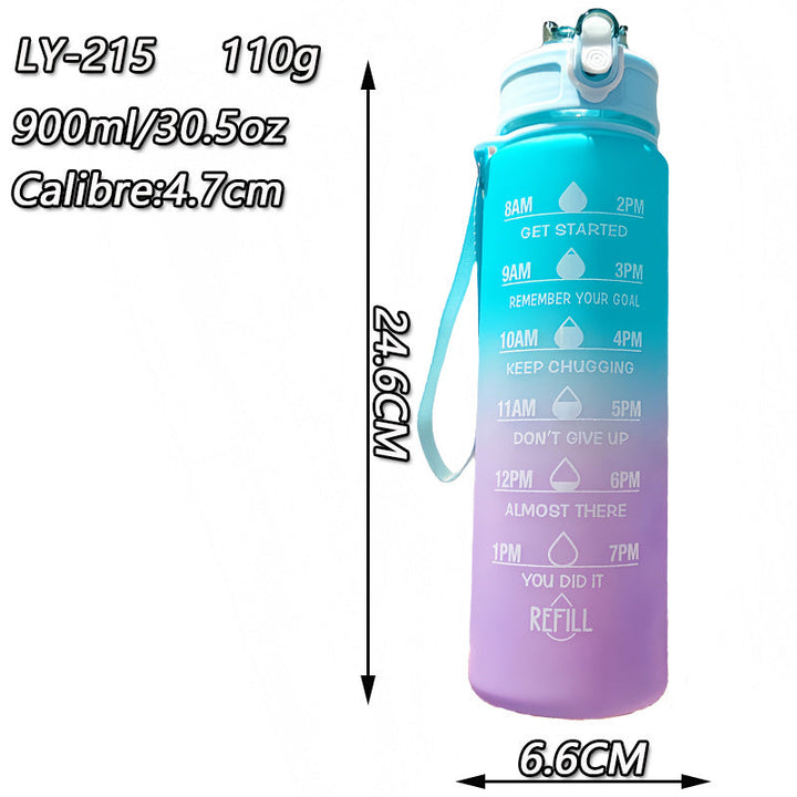 Women Motivating Water Bottle with Integrated Time Markers Kalsten