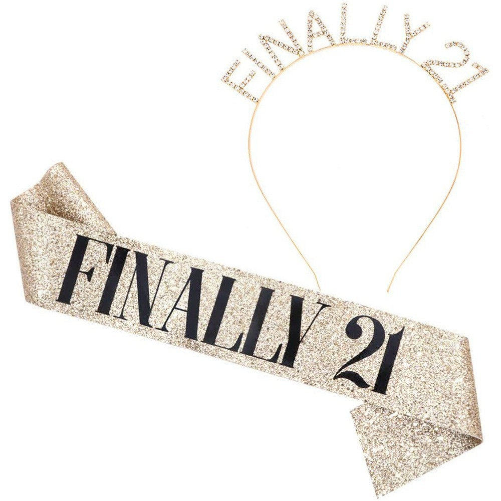 Women's Glittering Hairband with Inscription Kalsten