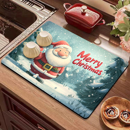 Festive Winter-Themed Kitchen Counter Mat Acalora