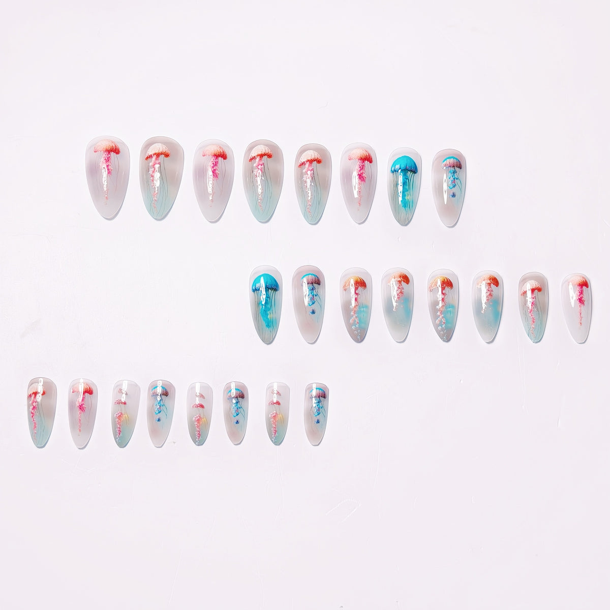 Artistic Jellyfish Design Nail Art Acalora