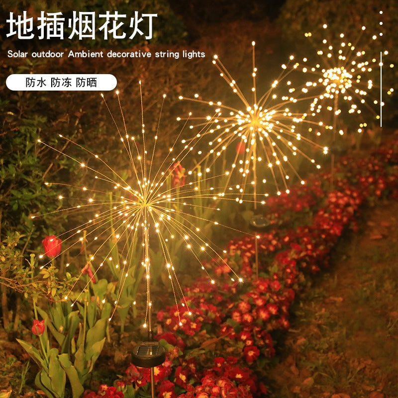 Solar Firework Garden Stake LED Starburst Light With Telescoping Stainless Stake Kalsten