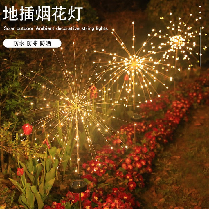 Solar Firework Garden Stake LED Starburst Light With Telescoping Stainless Stake Kalsten