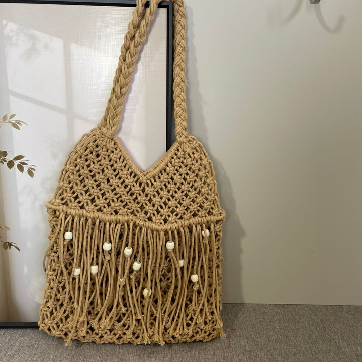 Macrame Crossbody Bag with Tassels Kalsten