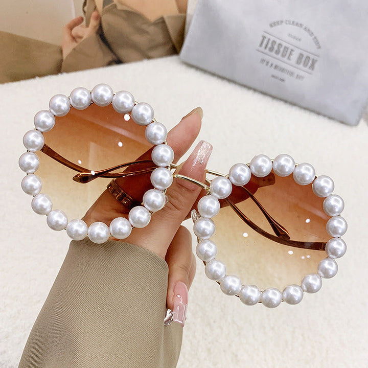 Women's designer sunglasses with pearl-embellished frame Kalsten