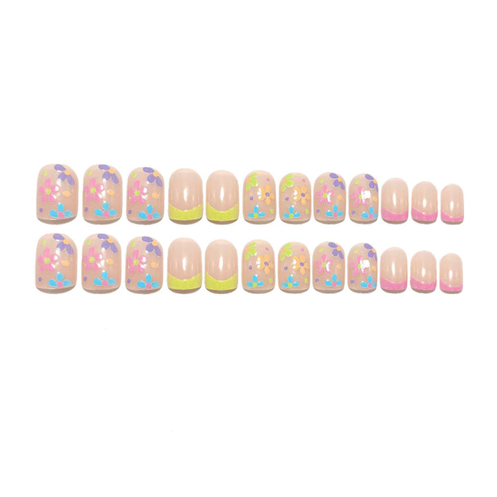 Artificial nails with colorful floral pattern Kalsten