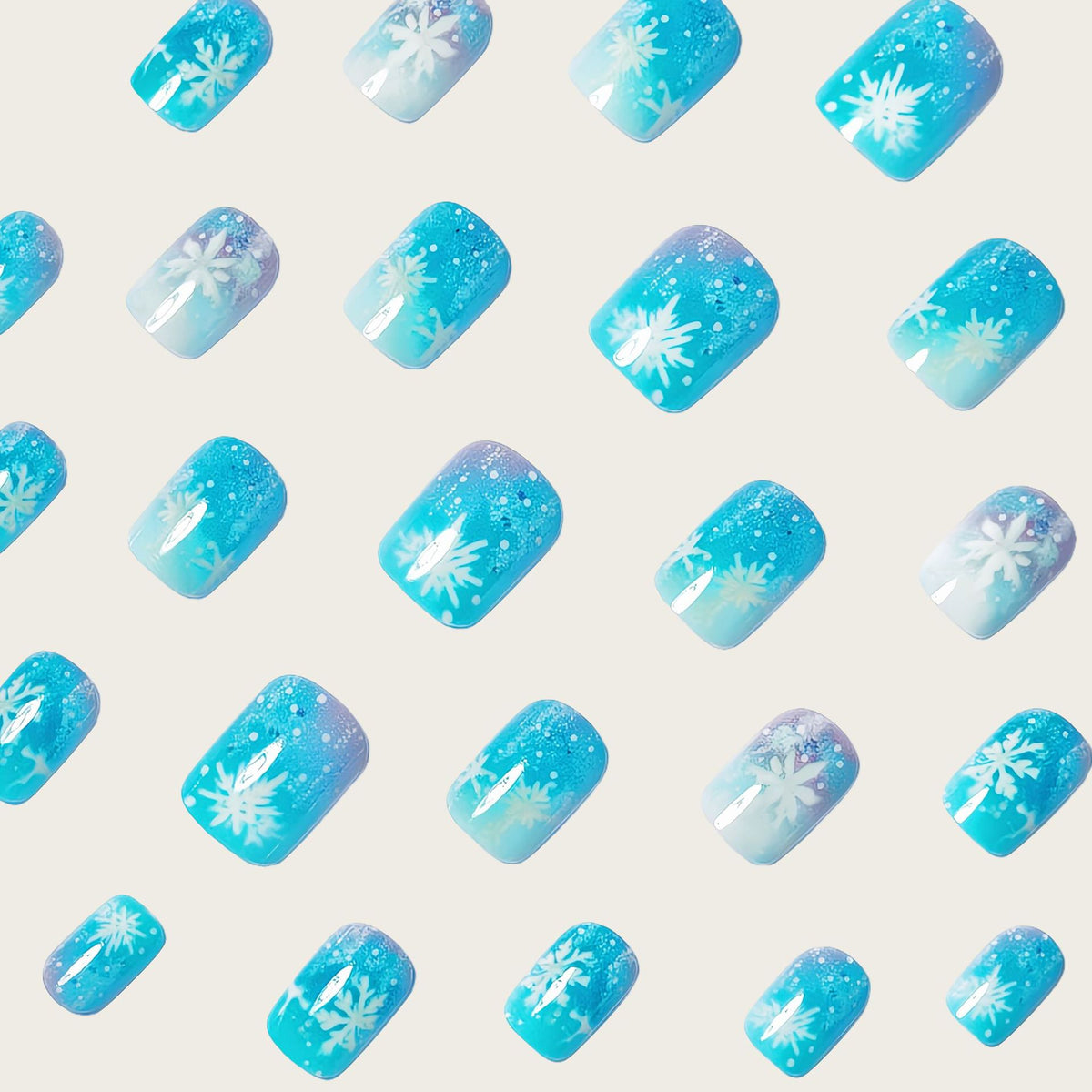 Seasonal Snowflake-Themed Press-On Nail Set Acalora