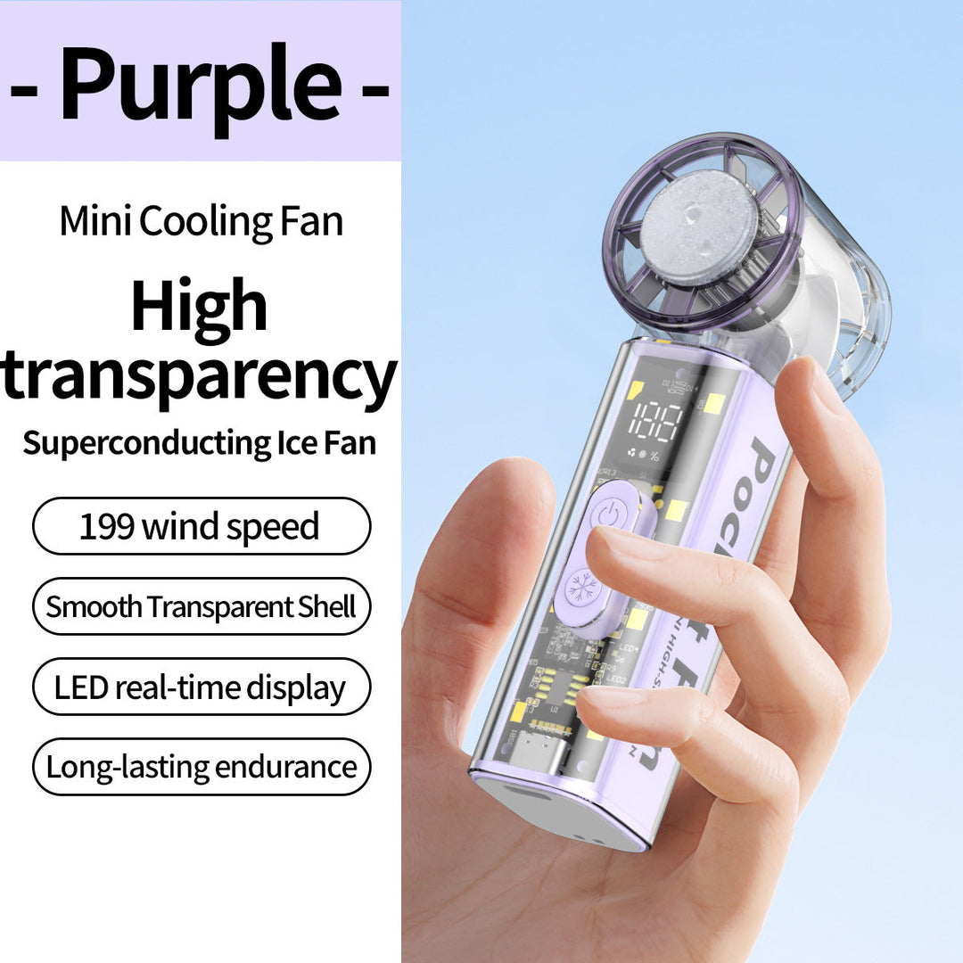 Women's Portable Mini Fan with Transparent Housing Kalsten