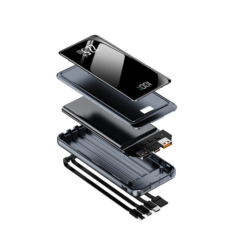 Portable Power Bank with Integrated Cable Management and Digital Charging Indicator Kalsten