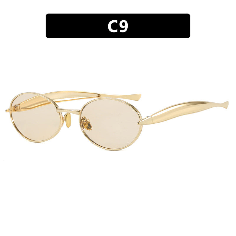 Women's fashionable sunglasses with oval frame and sparkling details Kalsten