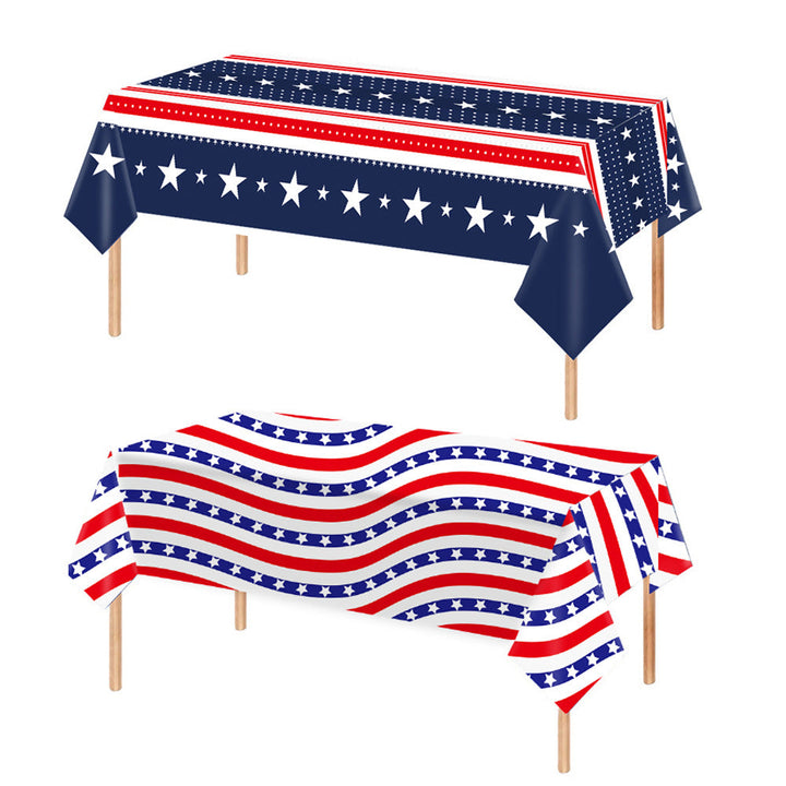 Unisex nan waterproof polyester tablecloth in vintage star stripe design Kalsten