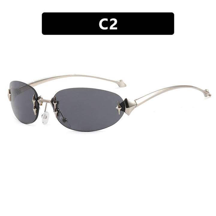 Ladies fashionable sunglasses in futuristic design with mirrored frame Kalsten