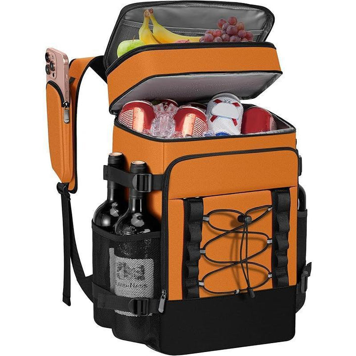 Unisex insulated cooling backpack with bottle holder, organizer pocket and padded carrying comfort Kalsten