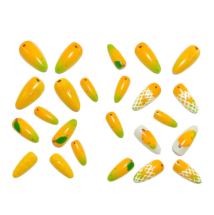 Creative artificial nails with colorful mango design Kalsten