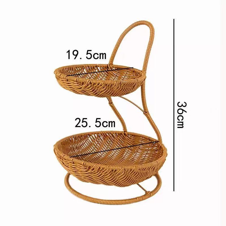 Two-Tiered Woven Serving Basket Kalsten