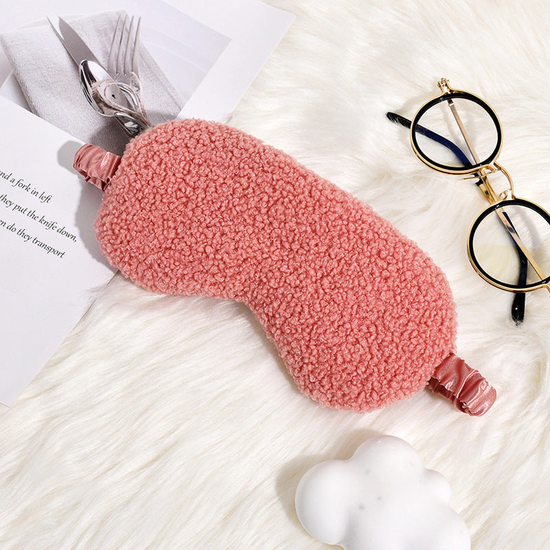 Women's cuddly thermo sleep mask made of teddy fleece with adjustable satin band Kalsten