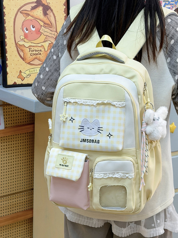 Anime-Inspired Cat-Themed School Backpack