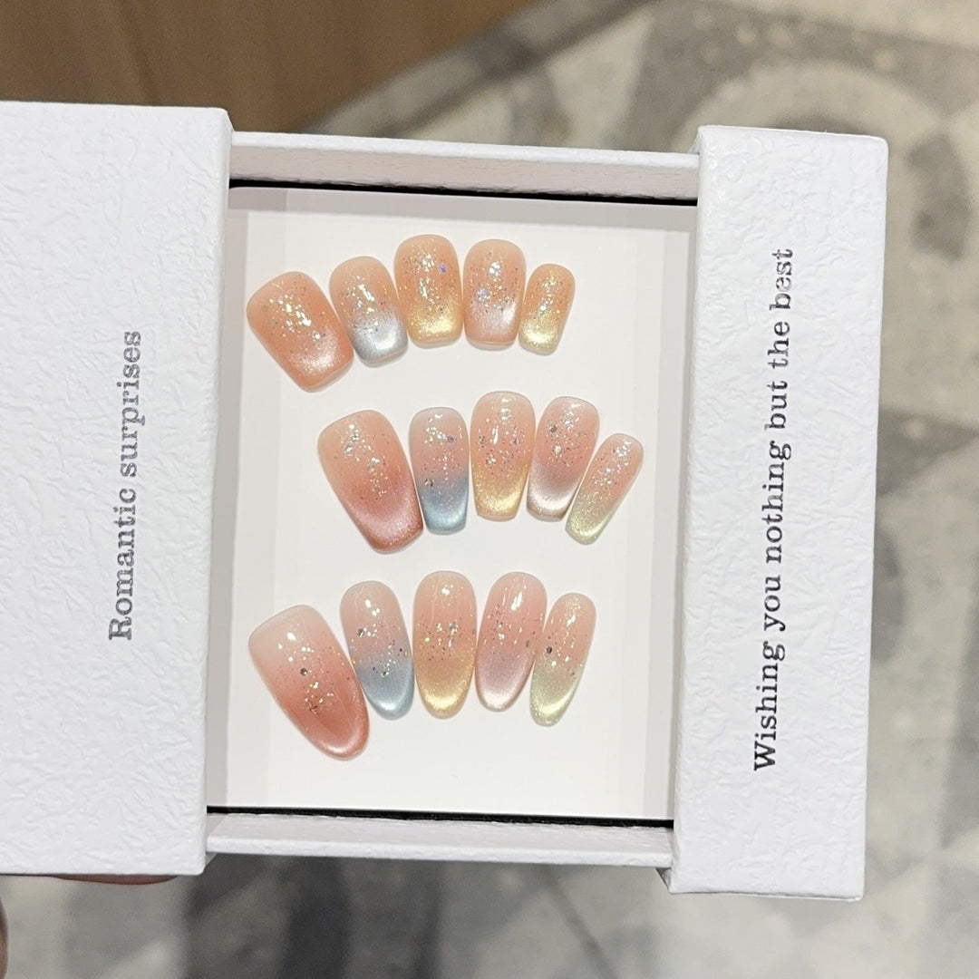 Elegant artificial nail tips with ombre effect Kalsten
