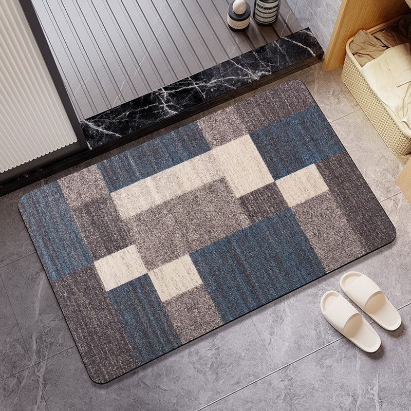 Geometric Pattern Textured Bath Mat Acalora