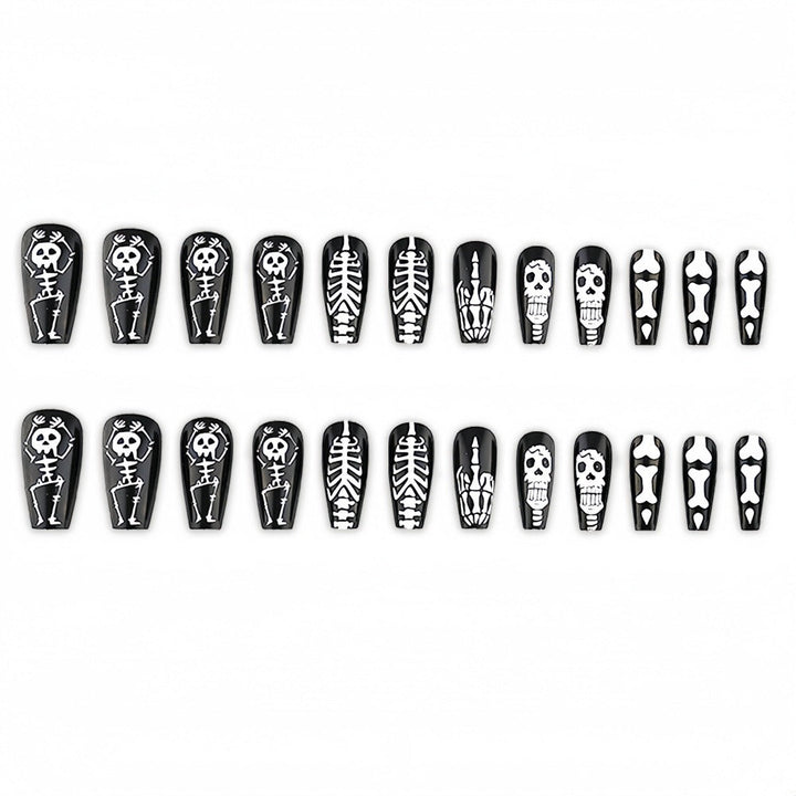 Art Nail Set with Skeleton Designs Kalsten