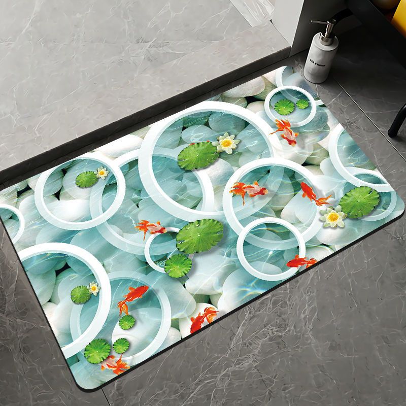 Elegant Floral Design Bath Mat Kalsten