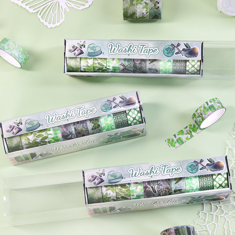 Patterned Washi Tape Assortment Gift Set With Nautical Motifs And Mixed-Width Craft Masking Rolls
