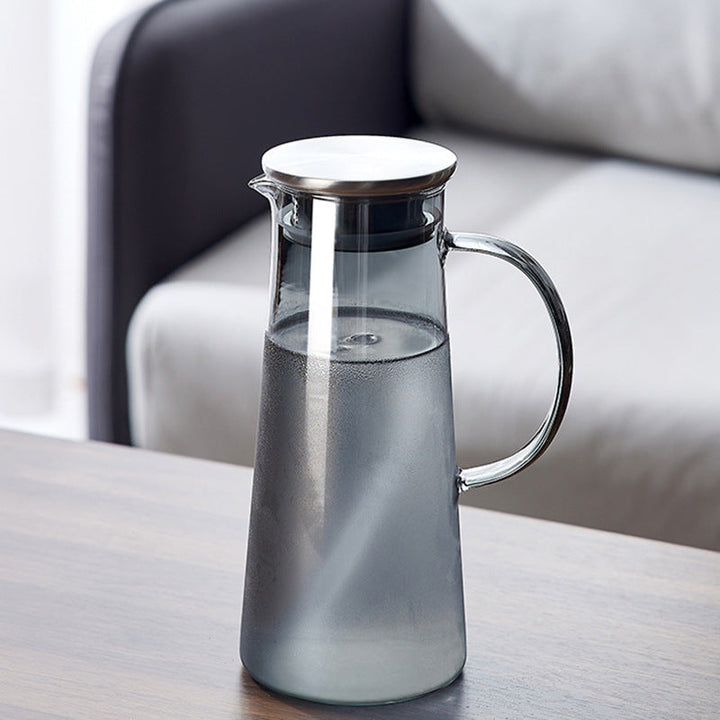 Ladies elegant glass jug with heat insulating lid Kalsten