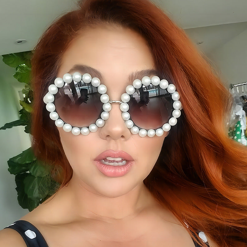 Women's designer sunglasses with pearl-embellished frame Kalsten