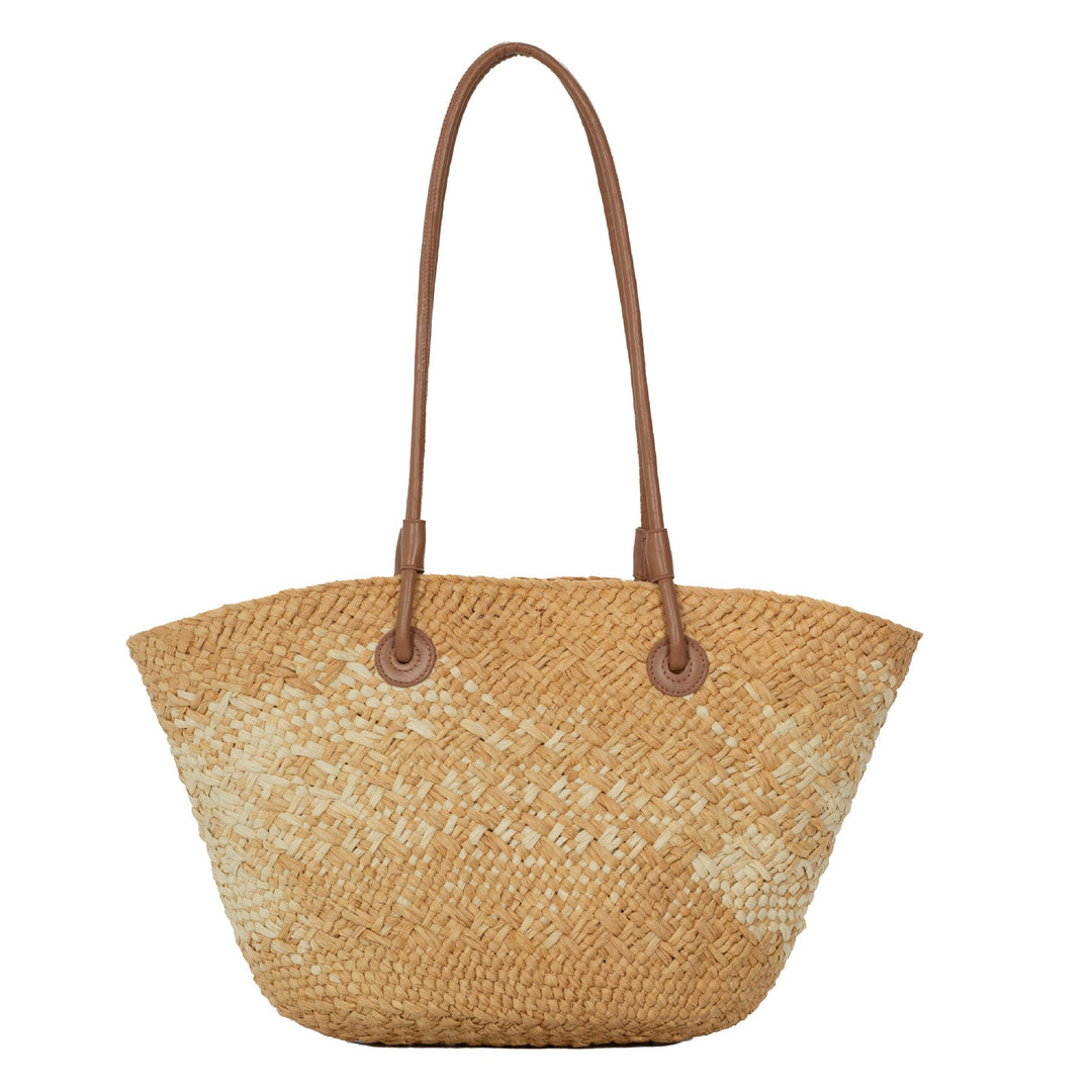 Elegant Rattan-Style Handbag with Double Handle Kalsten