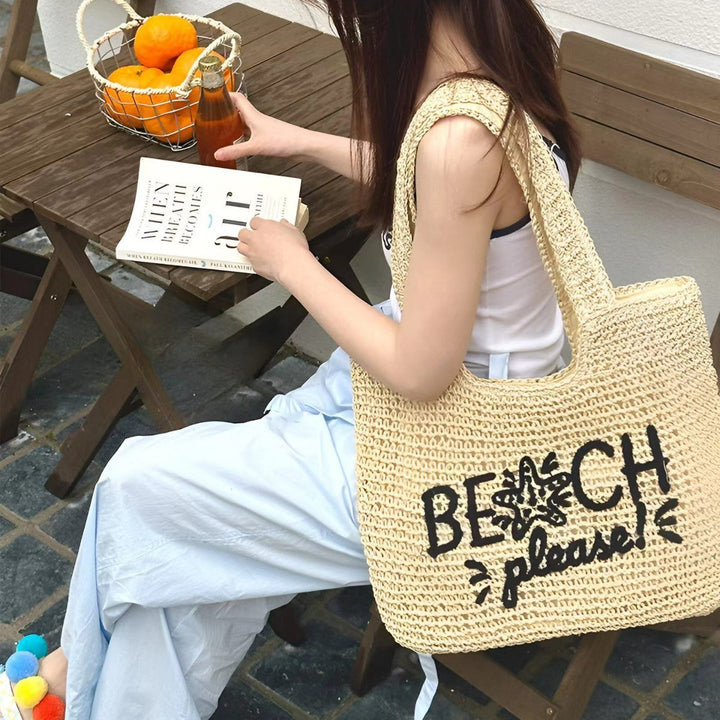Beach bag with Embroidered Lettering Kalsten