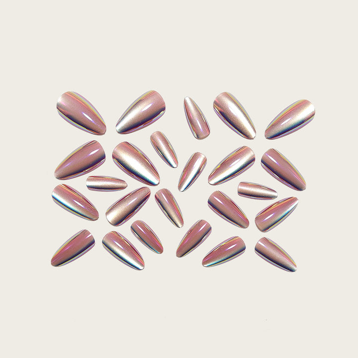 Artificial nails with holographic effect and elegant finish Kalsten