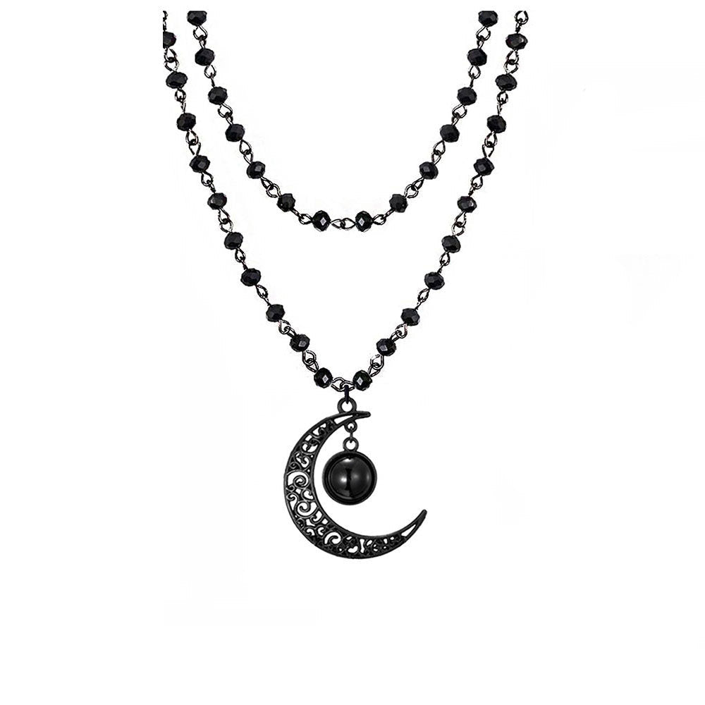 Layered Crystal Moon Jewelry Set Kalsten