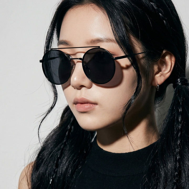Women's round sunglasses with stylish metal frame Kalsten