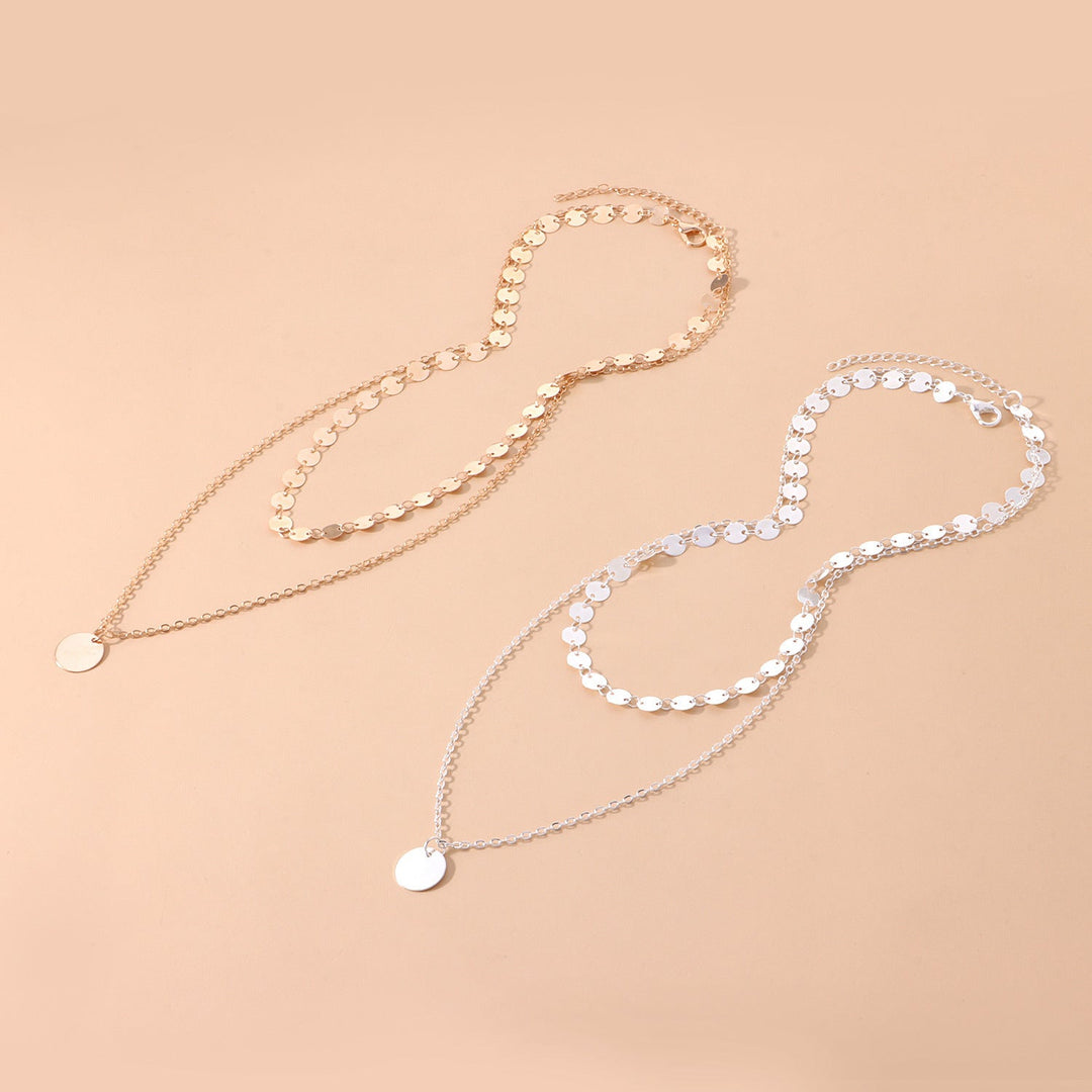 Layered Disc Chain Necklace Kalsten