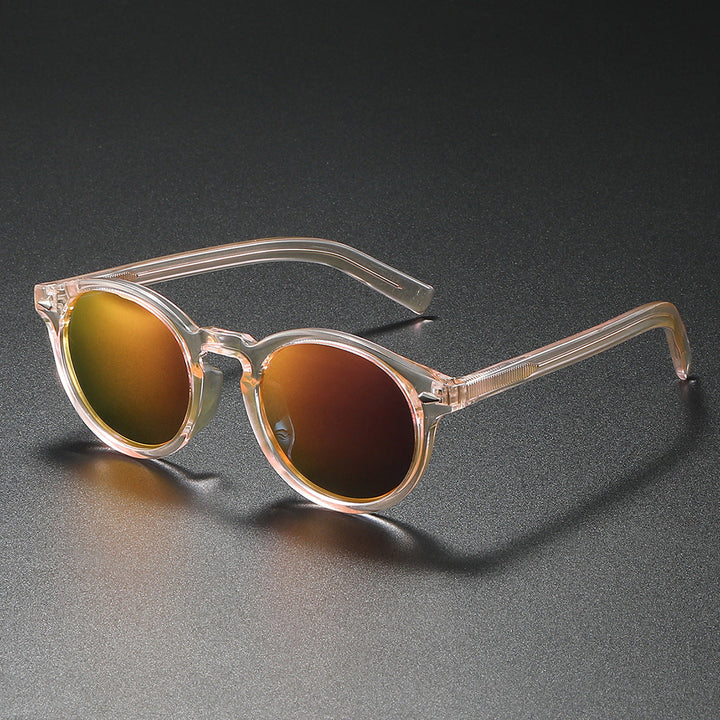 Ladies Round Sunglasses with Transparent Frame and Reflective Lenses Kalsten