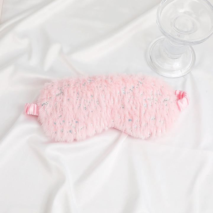 Unisex soft eye mask made of faux fur with festive motif embossing Kalsten