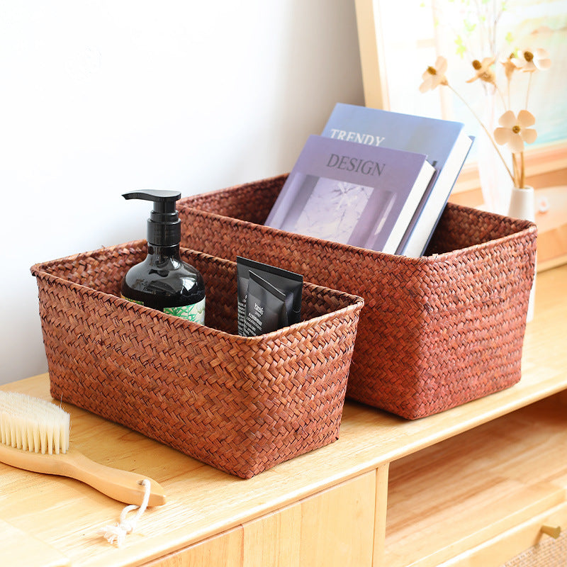 Rectangular Handwoven Storage Basket Kalsten