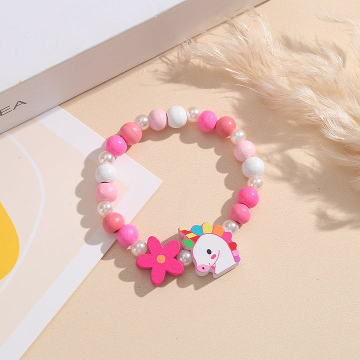 Playful children's bracelet with unicorn and flower motif Kalsten