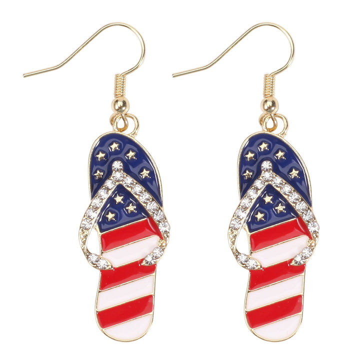 Women's filigree earrings in flag design with crystal stripes and enamel trim Kalsten