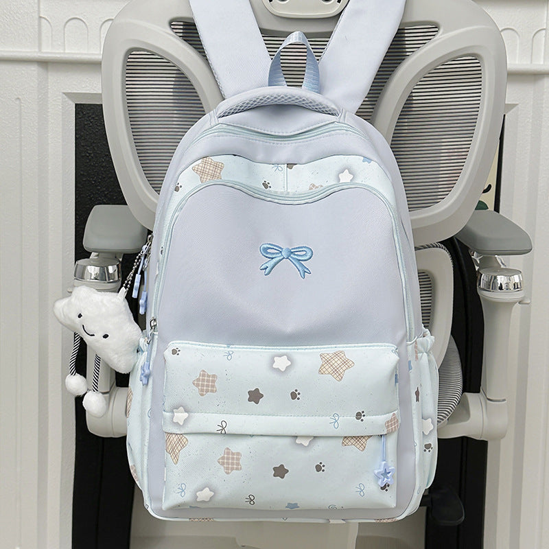 Cute Bunny-Themed Multi-Pocket School Backpack