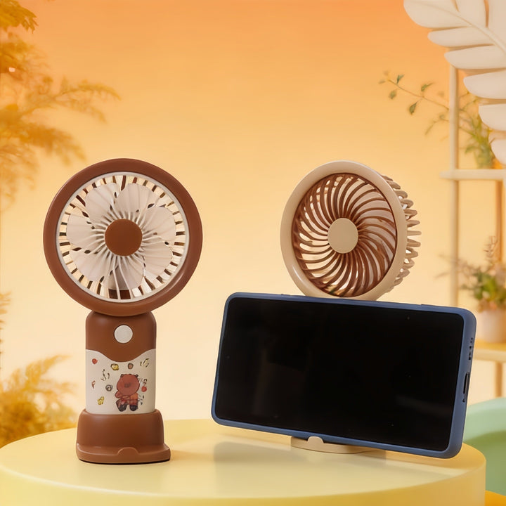 Ladies Portable Hand Fan with Cute Character Design Kalsten