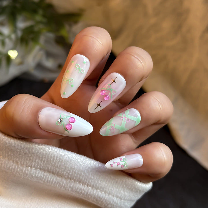Elegant Floral Art Press-On Nail Set Kalsten
