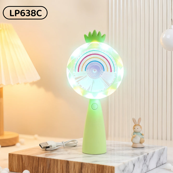 Women’s Portable USB Hand Fan with LED Lights and Creative Design Kalsten