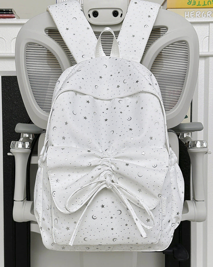 Starry Print Bow-Detail Backpack Kalsten