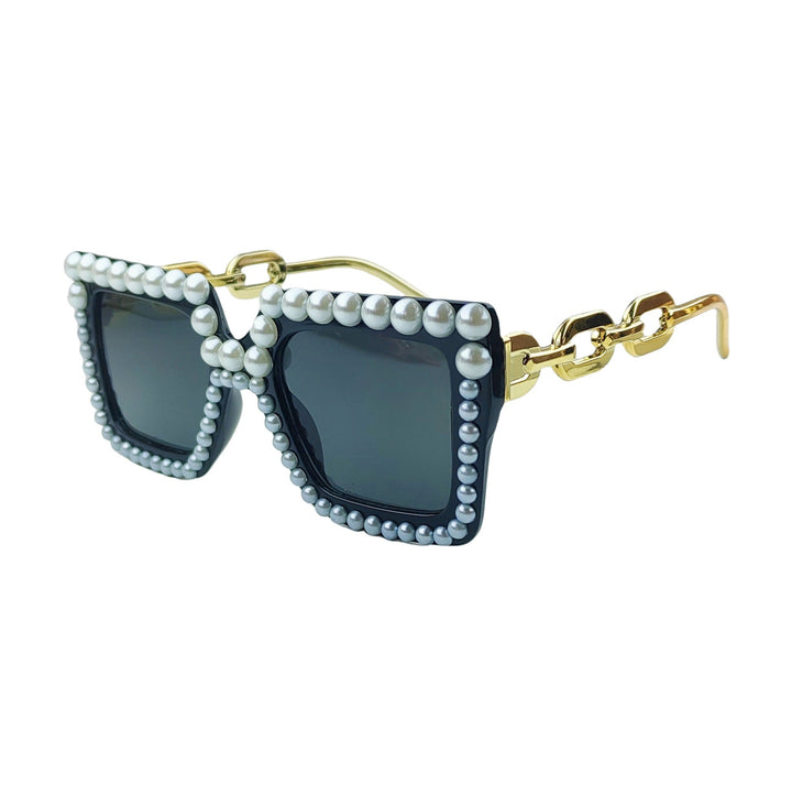 Women's Fashion Square Sunglasses with Chain Decoration Kalsten