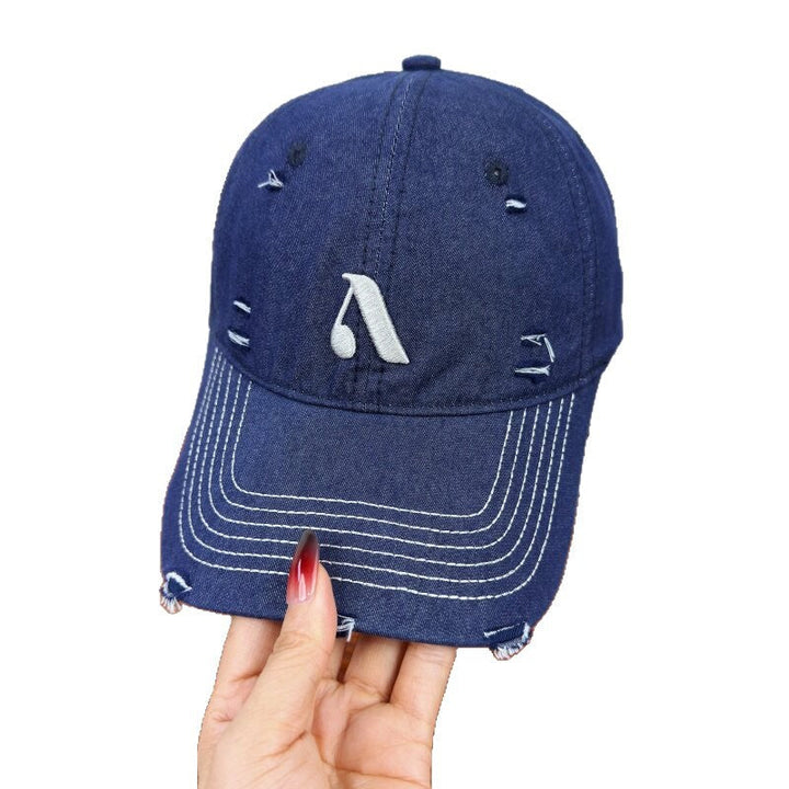Men's Distressed Denim Style Cap Kalsten