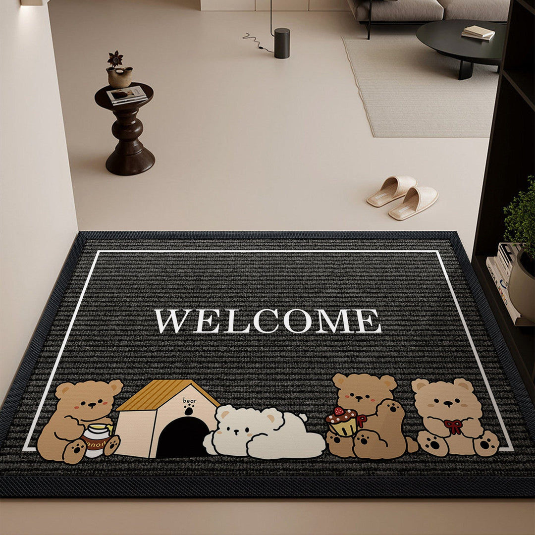 Cartoon Bear-Themed Entrance Mat